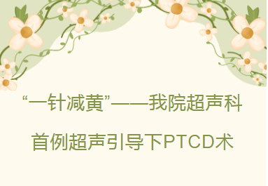 学科建设︱“一针减黄” ——我院超声科首例超声引导下PTCD术